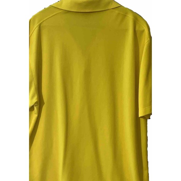 Nike Golf Dri Fit Polo XL Yellow Swoosh Logo Activewear Classic Pop Collar - Picture 7 of 14